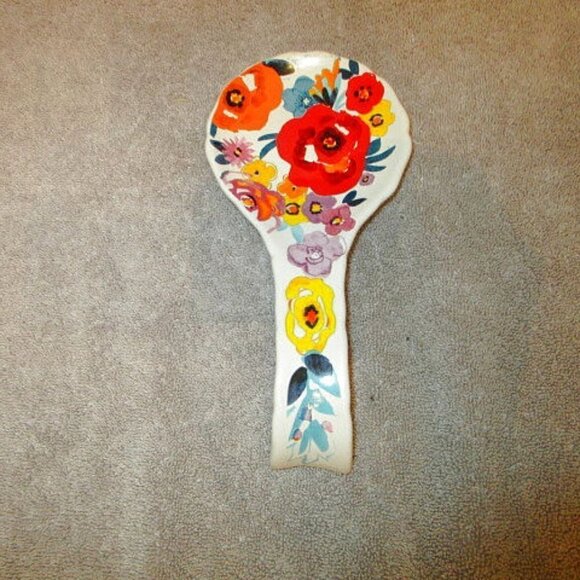 The Pioneer Woman FLEA MARKET Floral 8.5" SPOON REST Stoneware COUNTRY Farm Hous - Picture 1 of 9